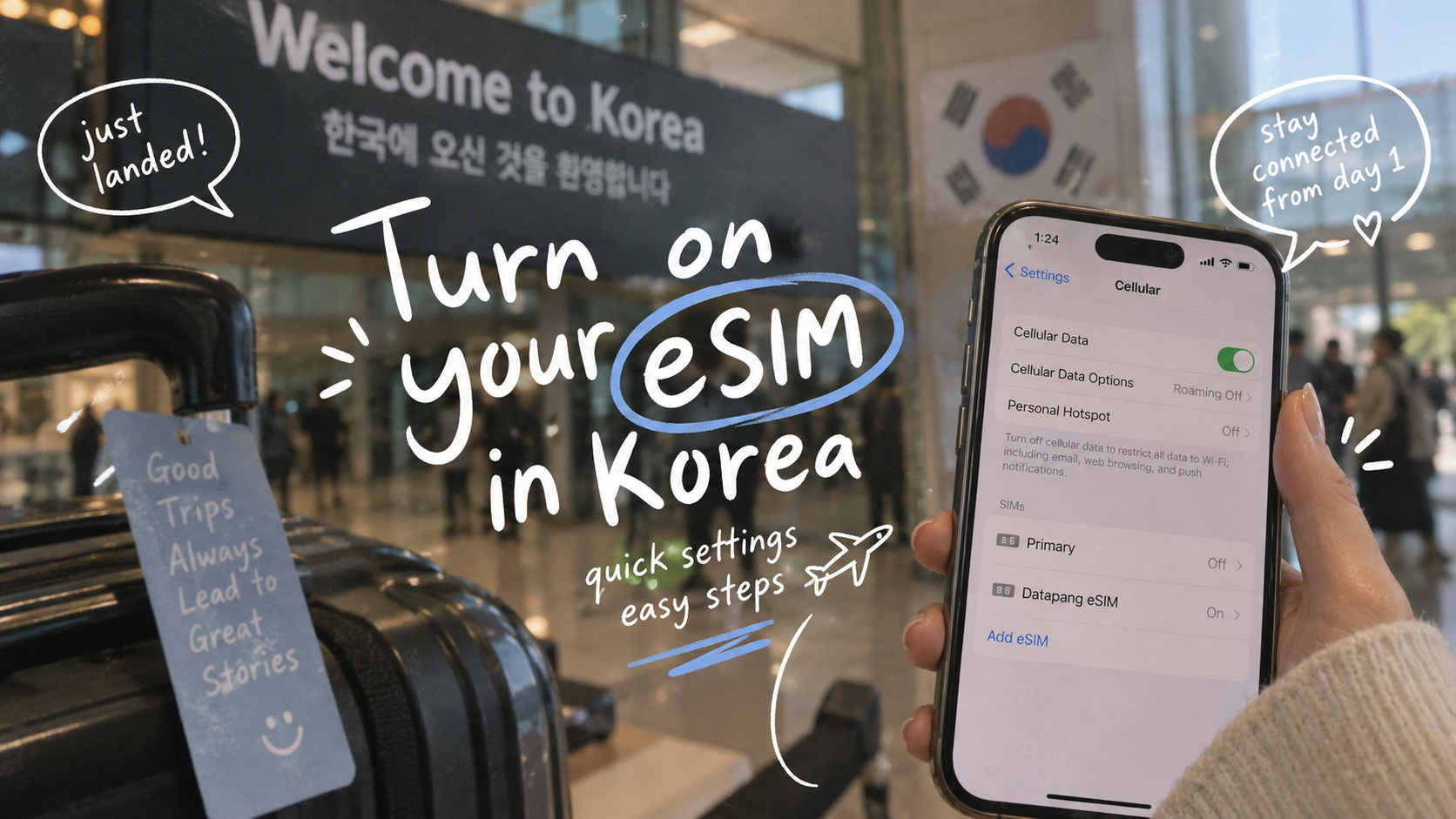 Korea eSIM Settings for iPhone: What to Turn On After Landing