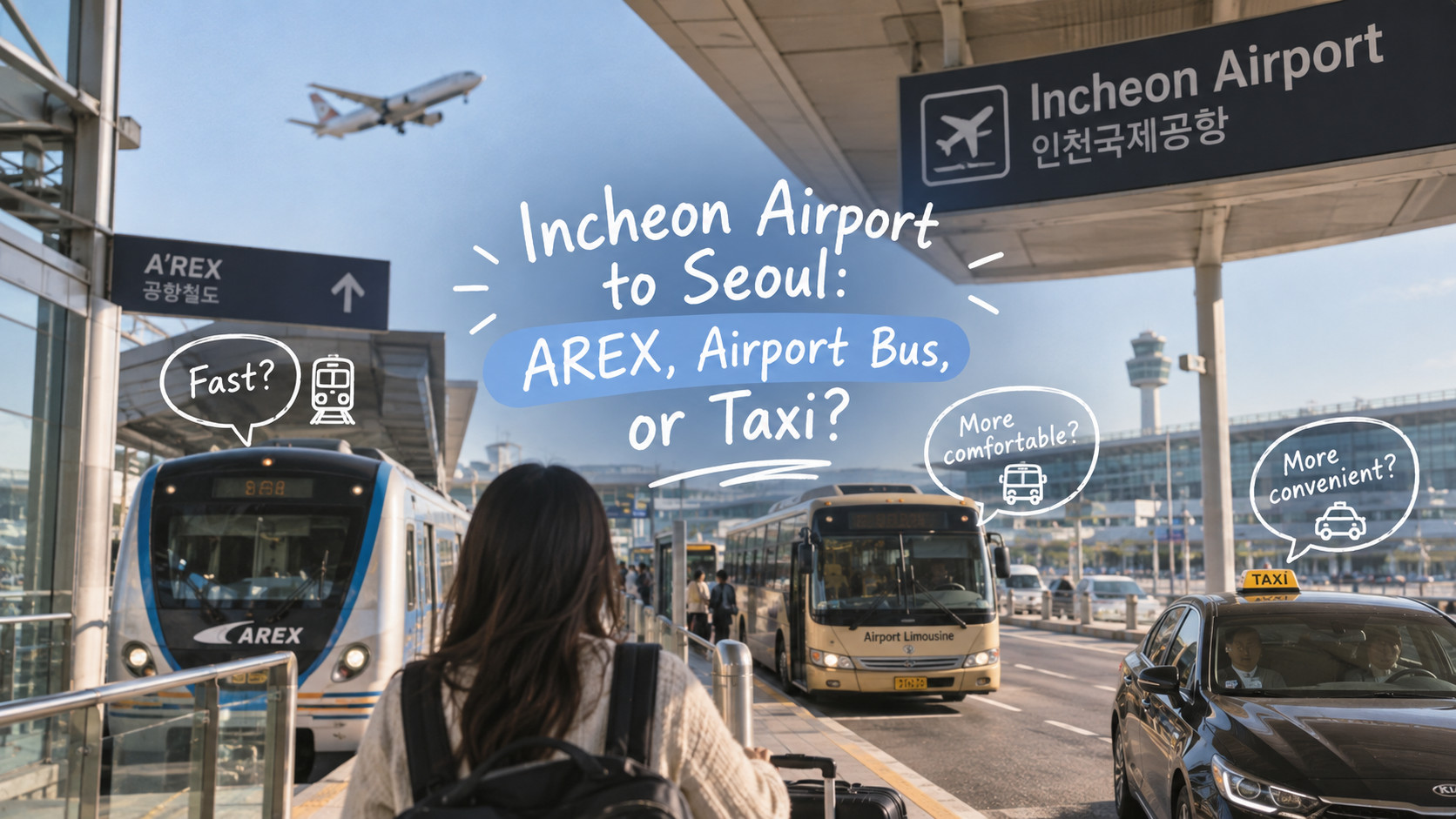 Incheon Airport to Seoul: AREX, Airport Bus, or Taxi?