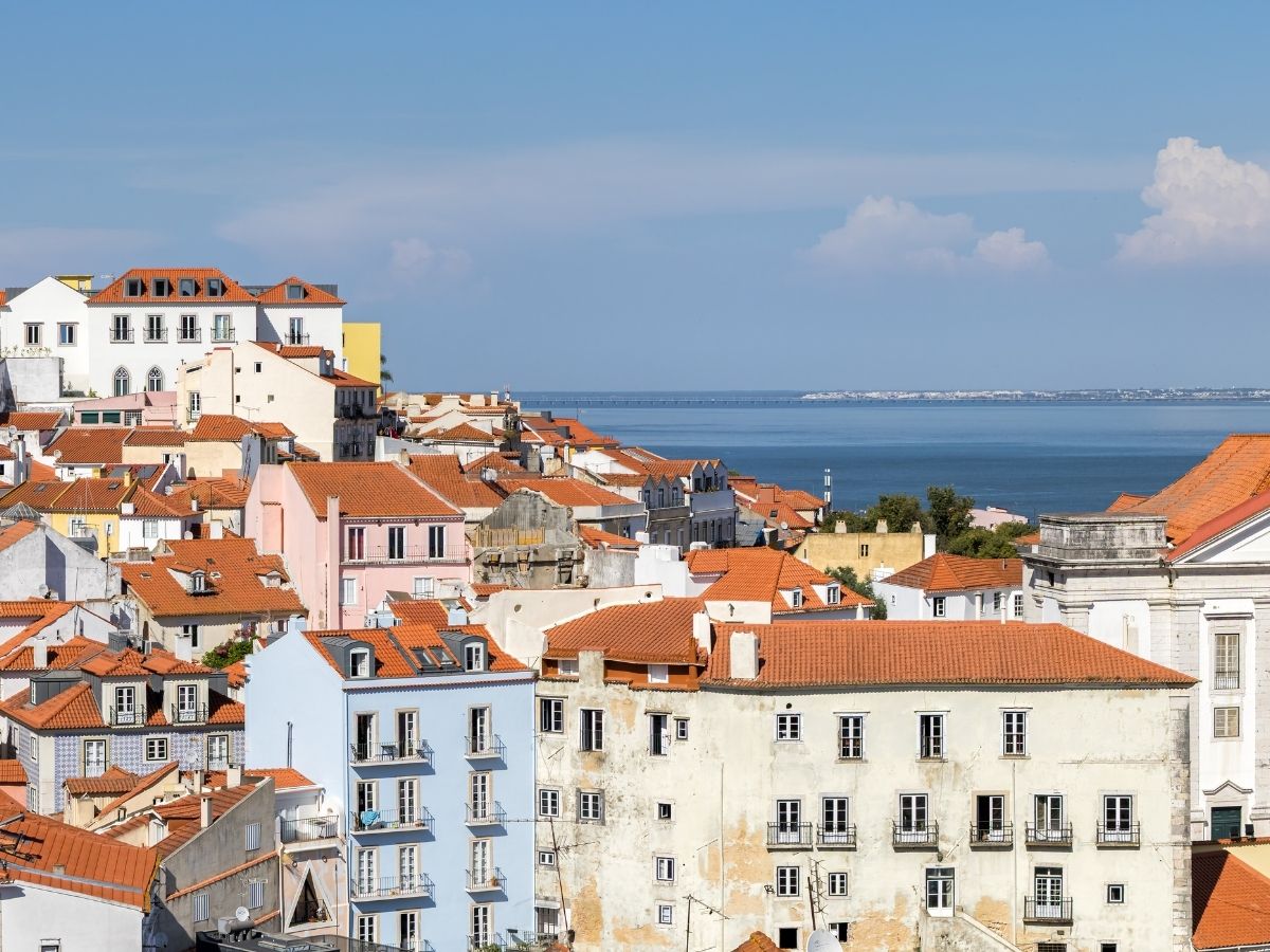 Lisbon historic buildings and traditional trams with prepaid travel eSIM providing reliable mobile data connectivity.