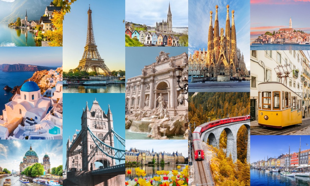 Travel eSIM for Europe 42 countries with stable mobile data across popular destinations like France, Netherlands, and Switzerland