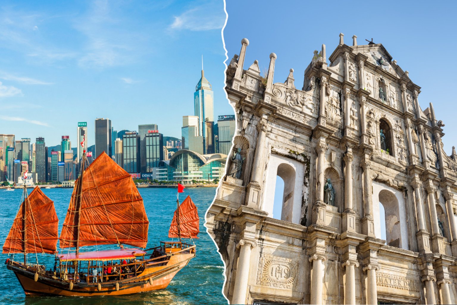 Hong Kong / Macau cityscape with travel eSIM enabling reliable mobile data and smooth roaming for visitors