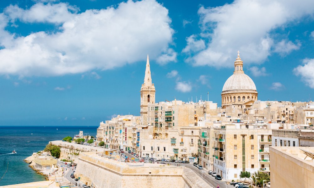 Malta cityscape with travel eSIM enabling reliable mobile data and smooth roaming for visitors